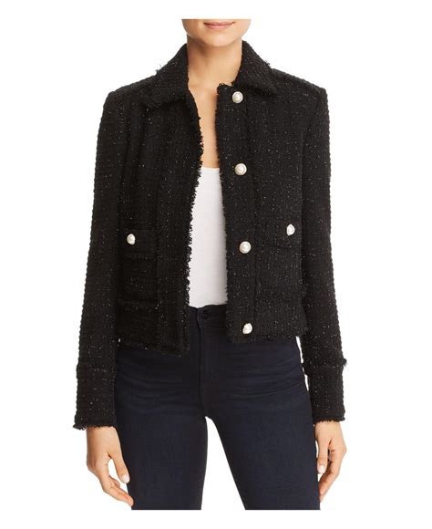 michael kors black tweed jacket|Michael Kors black puffer coat.